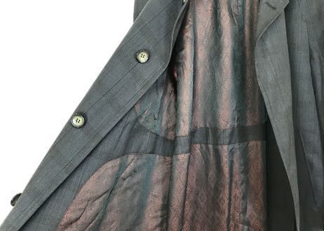 80-90s yves saint laurent  check long coat dead stock
