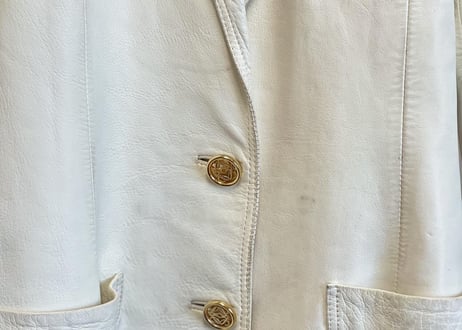 80-90s loewe anagram leather jacket