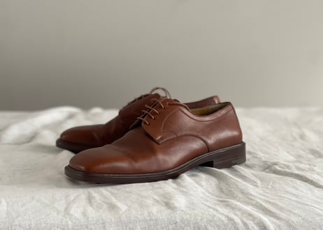 louis vuitton  leather square toe shoes brown