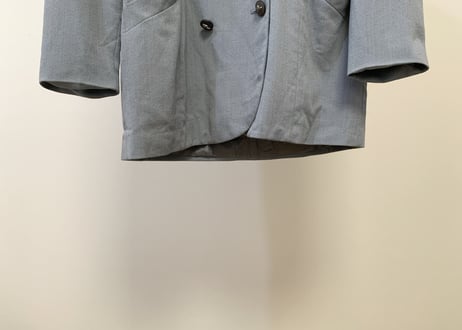salvatore ferragamo no collar double jacket gray
