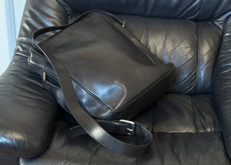 yves saint larurent rive gauche leather shoulder bag