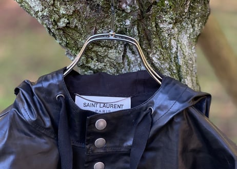 saint laurent paris pvc leather hoodie