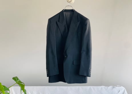 lanvin peaked black  lapel set up suit