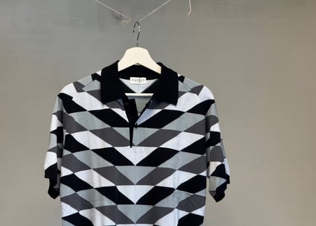 lanvin "総柄" knit polo shirt