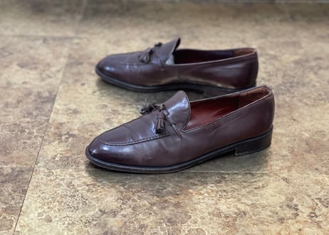 70-80s loewe leather tassel loafer 42