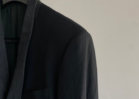 giorgio armani narrow lapel double tuxedo set up suit
