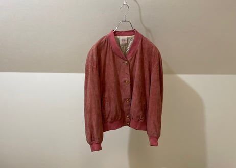 80-90s loewe leather jacket salmon