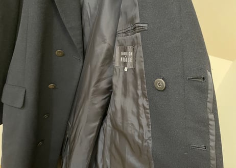 90s seduction de nicole cashmere wool double chesterfield coat