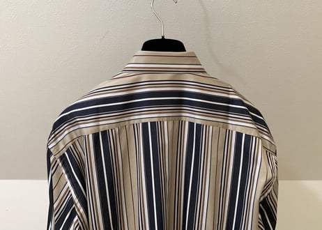 salvatore ferragamo stripe shirt black×beige