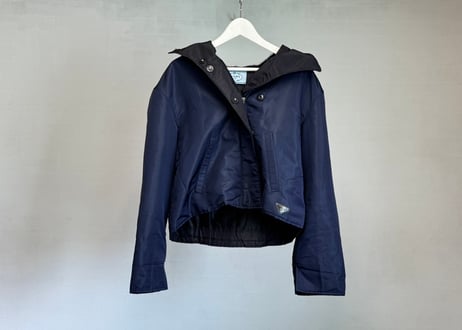prada triangle logo hoodie