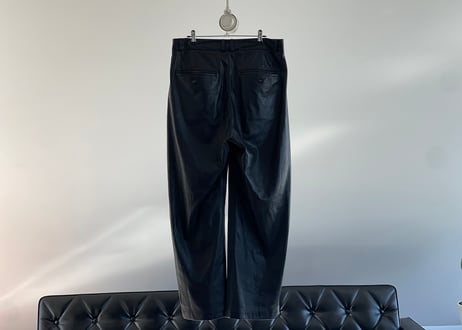 toironier fake leather wide tack pants