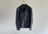 python embossing leather jacket