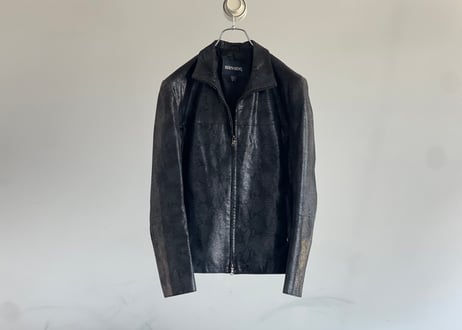 python embossing leather jacket