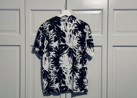 90s silk open collar shirt