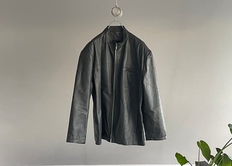 90's zip up leather blouson