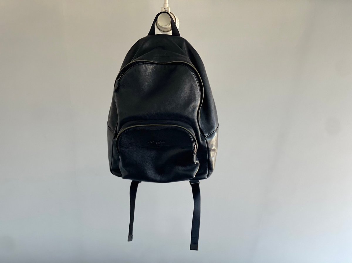 COACH 黒 レザー バックパック USA製 COACH オールド コーチ レザー ハンドバッグ 黒☆9035