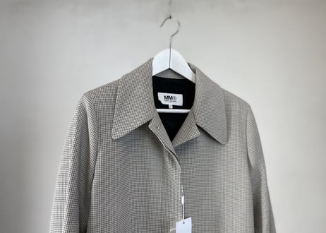 mm6 maison margiela check long coat