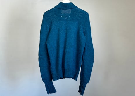 maison margiela turquoise blue alpaca knit