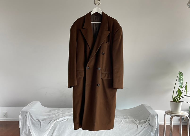VINTAGE CASHMERE CHESTER FIELD COAT 80s