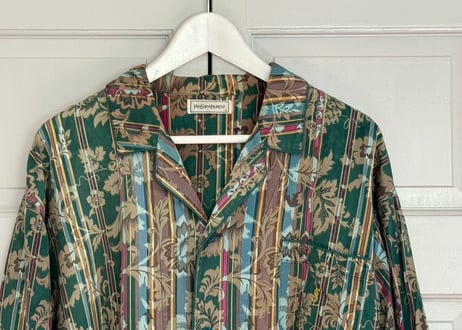 yves saint laurent "総柄" open collar shirt