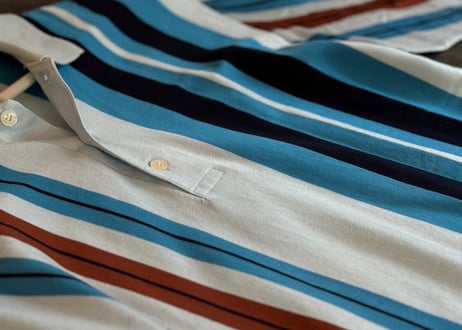 yves saint laurent stripe polo shirt blue