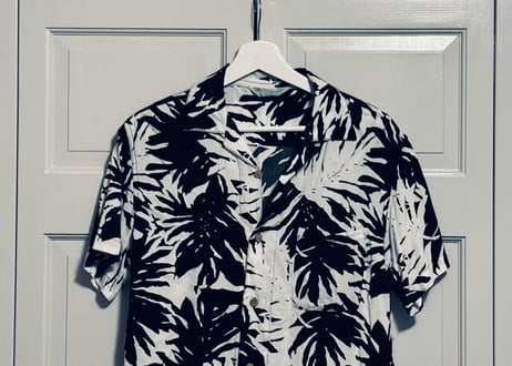 90s silk open collar shirt