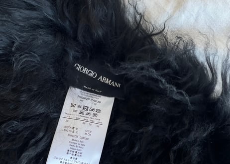 giorgio armani mongolian lamb fur stole