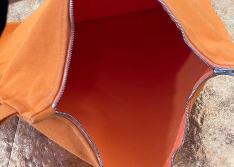hermes orenge pouch bag "large”