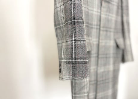 80s check chesterfield coat