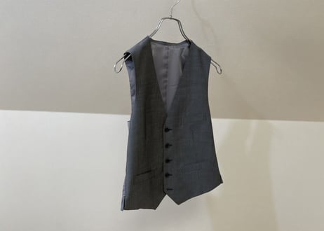 80s vintage set up suit three peace gray