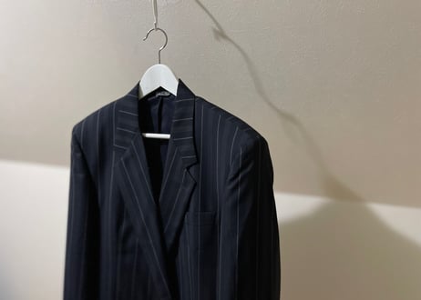 versace stripe double set up suit dead stock