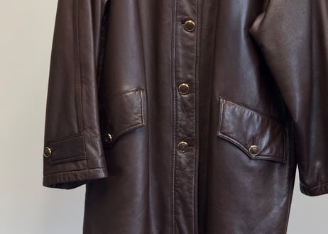 80-90s loewe leather anagram coat