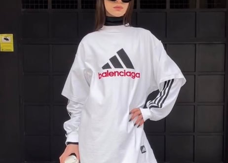 balenciaga adidas game shirt black