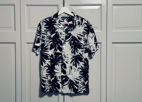 90s silk open collar shirt