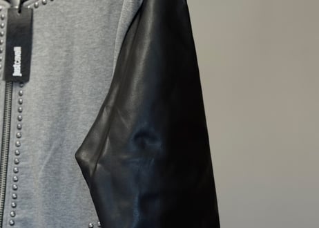 just cavalli studs leather switch jackert dead stock