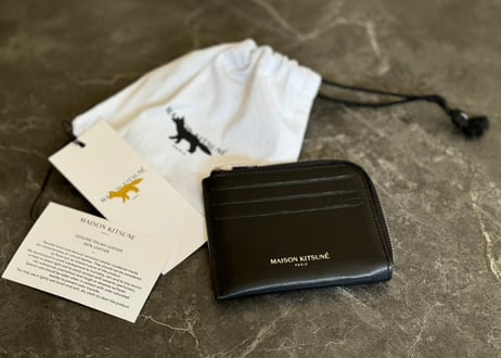 maison kitsune 2023aw leather wallet dead stock