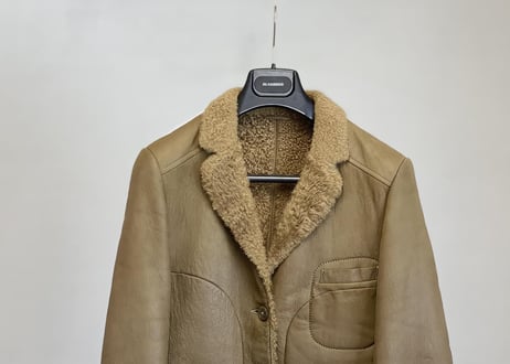 jilsander mouton leather coat