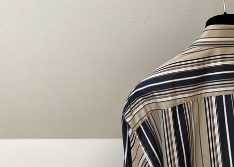 salvatore ferragamo stripe shirt black×beige