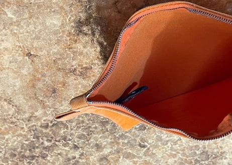 hermes orenge pouch bag "small”