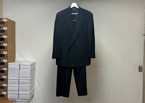 yves saint laurent black double set up suit