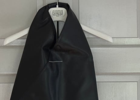 mm6 maison margiela fake leather japanese bag black