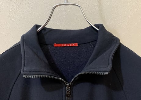 prada logo jersey blouson black