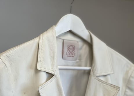 80-90s loewe anagram leather jacket