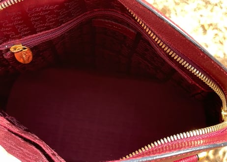 70-80s cartier leather bag