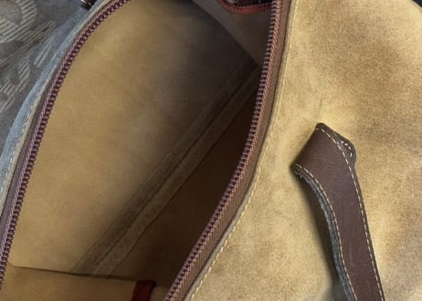 loewe anagram suede leather bag