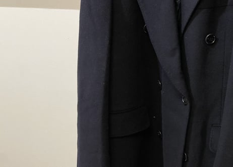 80-90s pure cashmere quilting double chesterfield coat