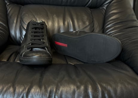 prada leather sneakers #1