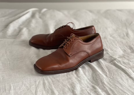 louis vuitton  leather square toe shoes brown