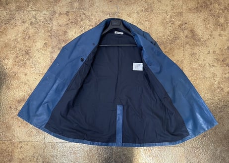 jilsander leather blue coat