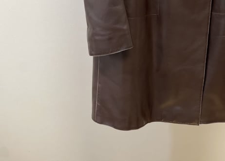 jilsander leather double coat